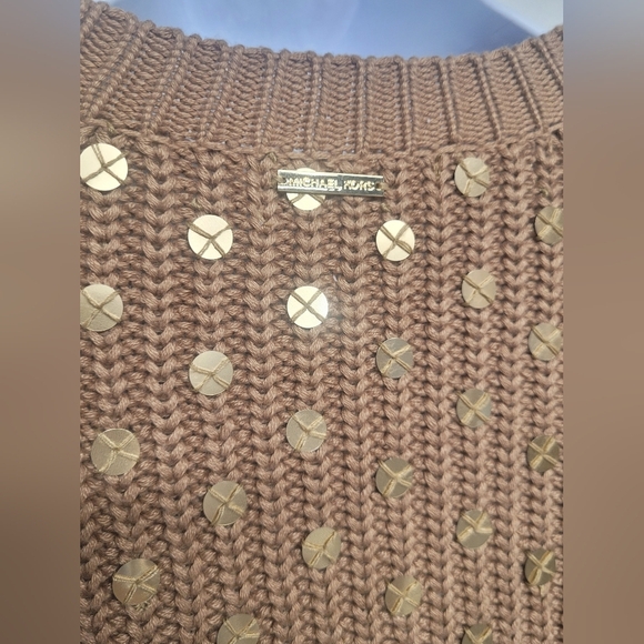 Michael Kors New Without Tags Knit Sweater Gold Sequins S - Picture 3 of 4